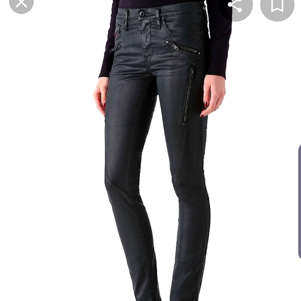 🆕️ Diesel Skinzee Sp Black Waxed Jogg Jeans Sweat